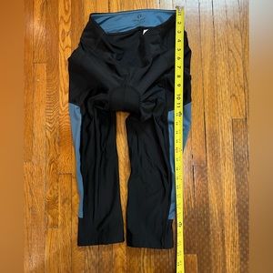 Pearl Izumi Padded Blue & Black Crop Warm Bike Leggings Size Large 26” Long
